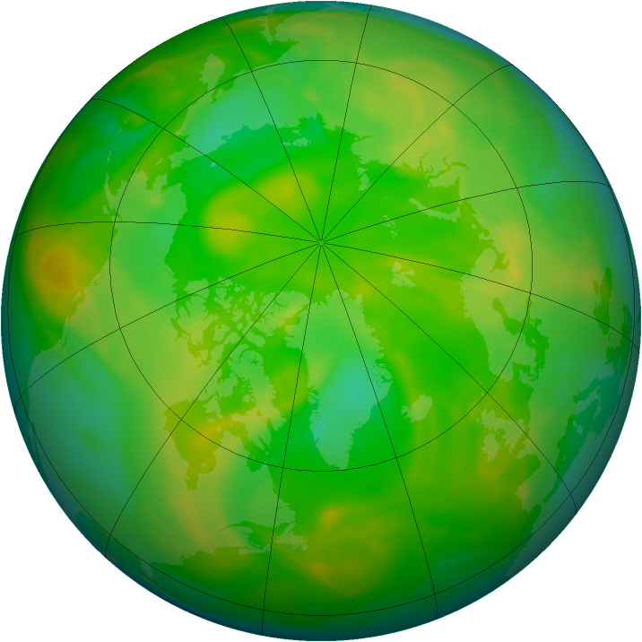 Arctic ozone map for 21 June 2007